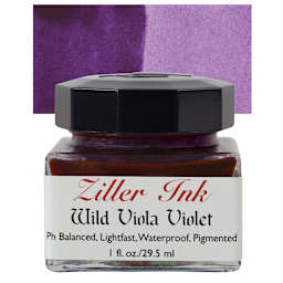 Ziller Ink - Wild Violet, 1 oz bottle and swatch