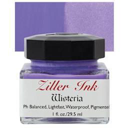 Ziller Ink - Wisteria, 1 oz bottle and swatch