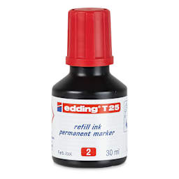 Edding Permanent Marker Refill - Front of 30 ml Red bottle