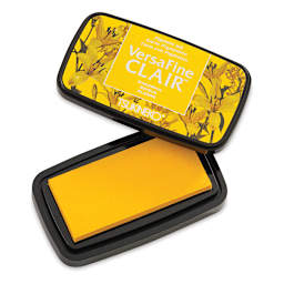 VersaFine Clair Ink Pad - Cheerful color Ink pad shown open with lid adjacent
