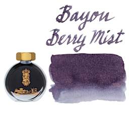 Ferris Wheel Press Fountain Pen Ink - Bayou Berry Mist, 38 ml, swatch and bottle