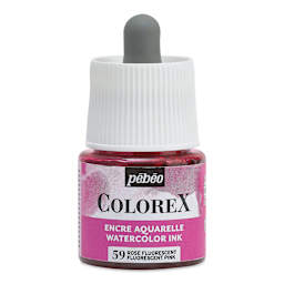 Pebeo Colorex Inks - Fluorescent Pink, 45 ml, front of bottle