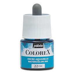 Pebeo Colorex Inks - Cyan, 45 ml, front of bottle