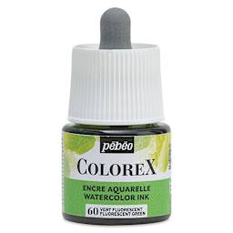 Pebeo Colorex Inks - Fluorescent Green, 45 ml, front of bottle