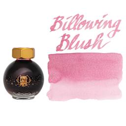 Ferris Wheel Press Ferritales Fountain Pen Ink - Billowing Blush, swatch and bottle
