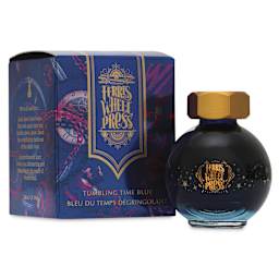 Ferris Wheel Press Ferritales Fountain Pen Ink - Tumbling Time Blue, 20 ml, bottle and packaging