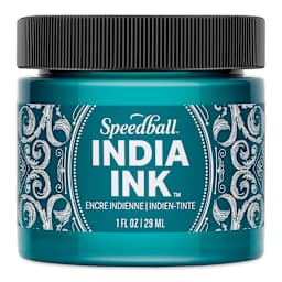Speedball India Ink - Teal Agate, 1 oz