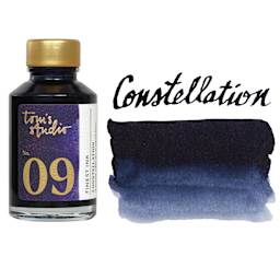 Tom's Studio Fountain Pen Ink - 50 ml, Constellation, bottle with swatch