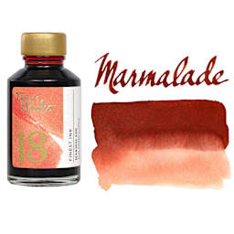Tom's Studio Fountain Pen Ink - 50 ml, Marmalade, bottle with swatch