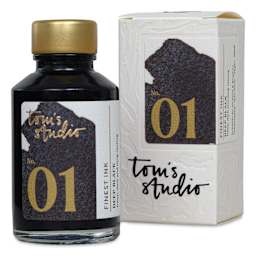 Tom's Studio Fountain Pen Ink - 50 ml, Deep Black, with packaging