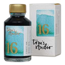 Tom's Studio Fountain Pen Ink - 50 ml, Sunny Teal, with packaging