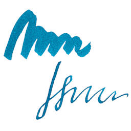 Tom's Studio Shimmer Fountain Pen Ink - Kingfisher, swatch