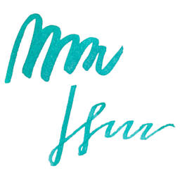 Tom's Studio Shimmer Fountain Pen Ink - Barrier Reef, swatch