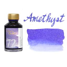 Tom's Studio Shimmer Fountain Pen Ink - Amethyst, swatch and jar