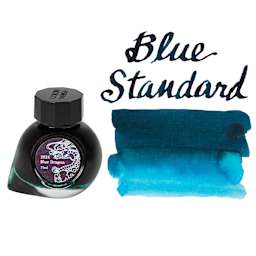 Colorverse Blue Dragon Fountain Pen Ink - Blue Standard, swatch and jar