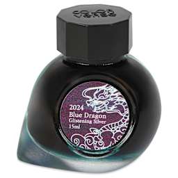 Colorverse Blue Dragon Fountain Pen Ink - Glistening Silver, 15 ml, jar