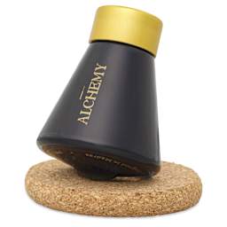 Endless Alchemy Fountain Pen Ink - Stardust Candy Sea and Toffee, 45 ml, tilted bottle on cork base