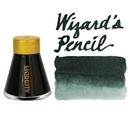Endless Alchemy Fountain Pen Ink - Wizards Pencil, swatch and bottle