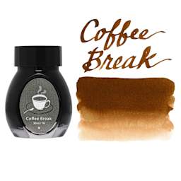 Colorverse Joy in the Ordinary Fountain Pen Ink - 79 Coffee Break, swatch and jar