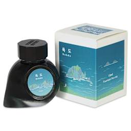 Colorverse Korea Special Fountain Pen Ink - 44 Dokdo, jar next to packaging box