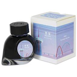 Colorverse Korea Special Fountain Pen Ink - 45 Glistening Han Bit, jar next to packaging box