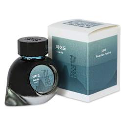 Colorverse Korea Special Fountain Pen Ink - 56 Leodo, jar next to packaging box