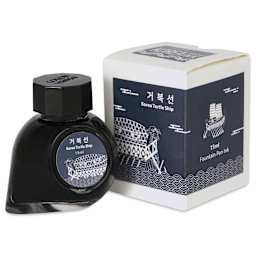 Colorverse Korea Special Fountain Pen Ink - 47 Turtle Ship, jar next to packaging box
