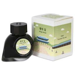 Colorverse Korea Special Fountain Pen Ink - 49 King's Road, jar next to packaging box