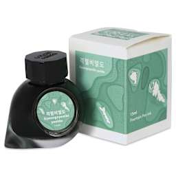 Colorverse Korea Special Fountain Pen Ink - 57 Gyeongnyeolbi-Yeoldo, jar next to packaging box