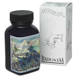 Noodler's Ink Fountain Pen Ink - 54th Massachusetts, bottle next to packaging box