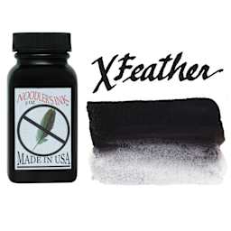Noodler's Ink Fountain Pen Ink - X-Feather Black, swatch and bottle