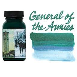 Noodler's Ink Fountain Pen Ink - General of the Armies, swatch and bottle