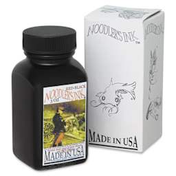 Noodler's Ink Fountain Pen Ink - Red-Black, bottle next to packaging box