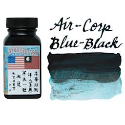 Noodler's Ink Fountain Pen Ink - Aircorp Blue-Black, swatch and bottle