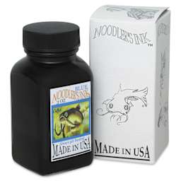 Noodler's Ink Fountain Pen Ink - Blue, bottle next to packaging box