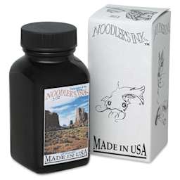 Noodler's Ink Fountain Pen Ink - Turquoise of the Mesas, bottle next to packaging box