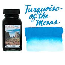 Noodler's Ink Fountain Pen Ink - Turquoise of the Mesas, swatch and bottle