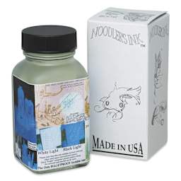 Noodler's Ink Blue Ghost Invisible Fountain Pen Ink - 3 oz, Bottle next to packaging box
