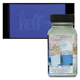 Noodler's Ink Blue Ghost Invisible Fountain Pen Ink, swatch and bottle