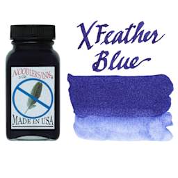 Noodler's Ink Fountain Pen Ink - X-Feather Blue, swatch and bottle