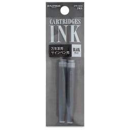 Platinum Pen Ink Cartridges - Black, Pkg of 2, front of package
