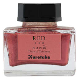 Kuretake Ink-Café Drop of Shimmer Ink Additive - Red, 20 ml, front of bottle