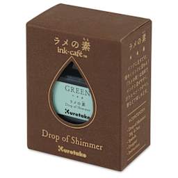 Kuretake Ink-Café Drop of Shimmer Ink Additive - Green, 20 ml, packaging