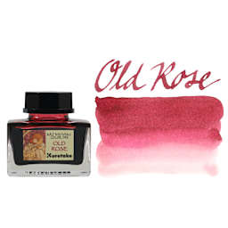 Kuretake Ink-Café Art Nouveau Ink - Old Rose, 20 ml, bottle with swatch