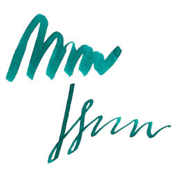 Kuretake Ink Cafe Meiji No Iro Pen Ink - 535 Peacock Blue (Kujakuryoku), swatch