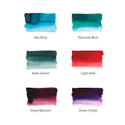 Kuretake Ink-Café Meiji No Iro Pen Inks, swatches