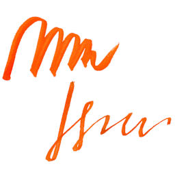 Kuretake Shueki Vermilion Calligraphy Ink - 60 ml, swatch