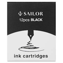 Sailor Ink Cartridges - Black, Pkg of 12, front of package