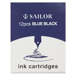 Sailor Ink Cartridges - Blue Black, Pkg of 12, front of package