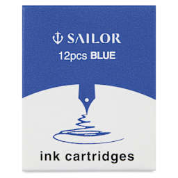 Sailor Ink Cartridges - Blue, Pkg of 12, front of package